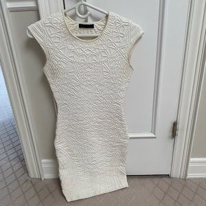 White RVN Bodycon Textured Mini Dress